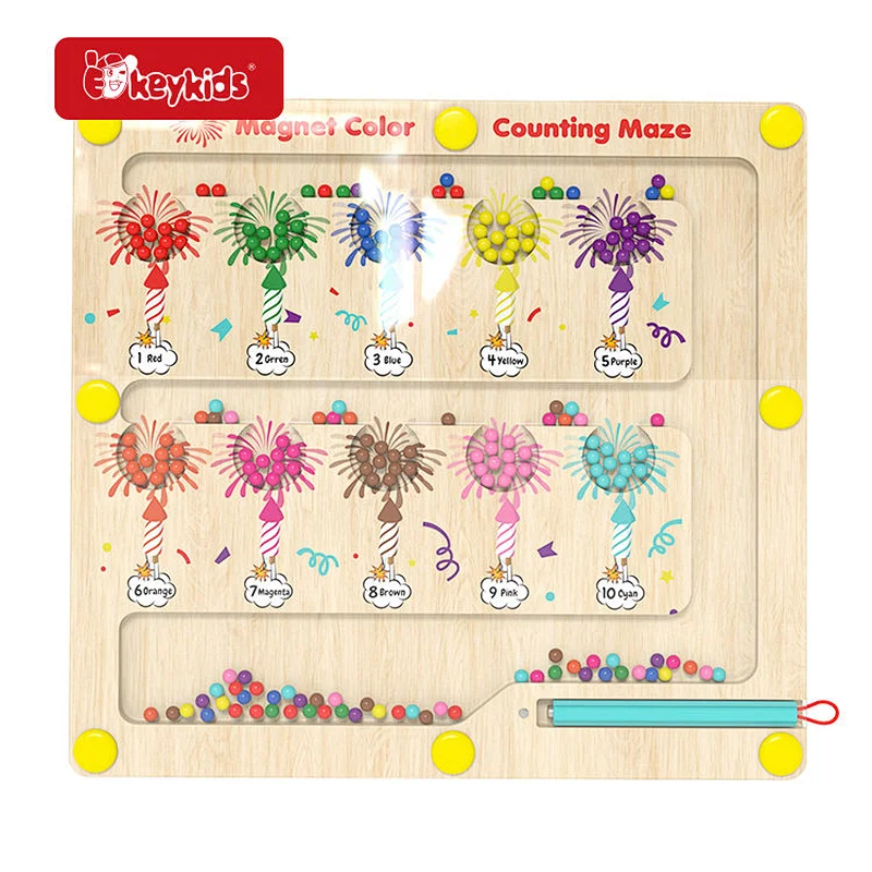 Montessori Magnet Puzzle Wooden Counting Matching Maze Learning Toy for Toddlers W11H114
